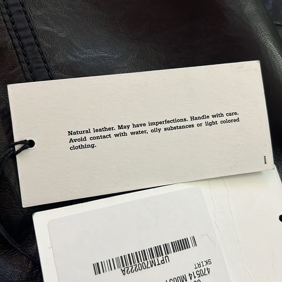 Tomas Maier Sz 0 Black Leather Midi Skirt New with Tags - Picture 9 of 9